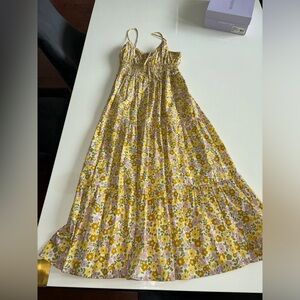Wayf floral retro yellow maxi dress